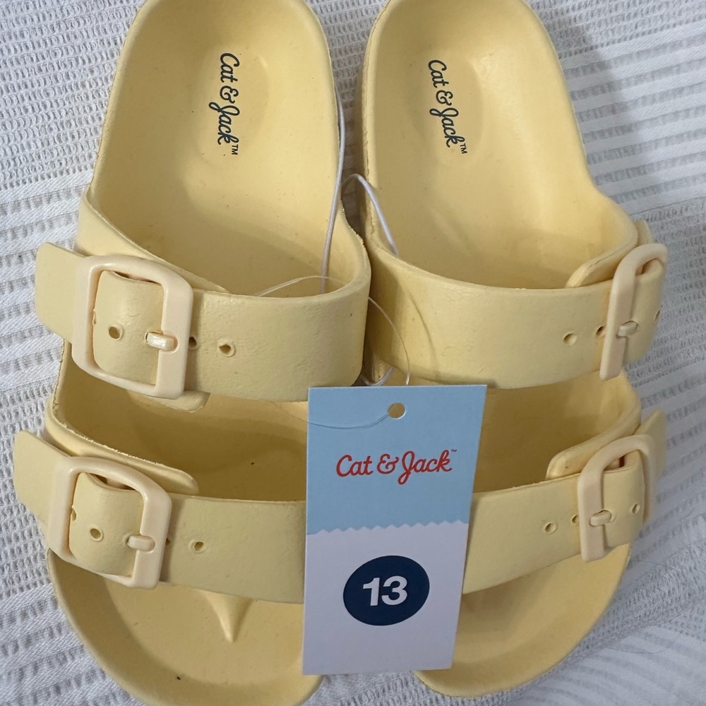 Cat & Jack Yellow Sandals with Adjustable Strap